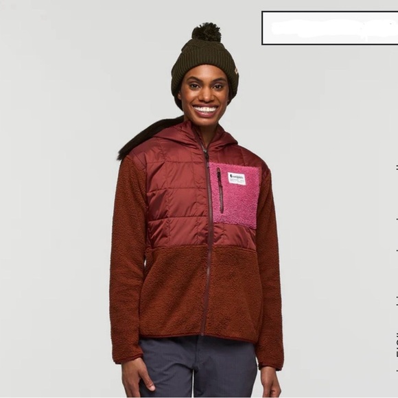 Cotopaxi Women's Medium Trico Hybrid Jacket Rusty Rust NWT Hood High-Pile Fleece - Picture 2 of 15